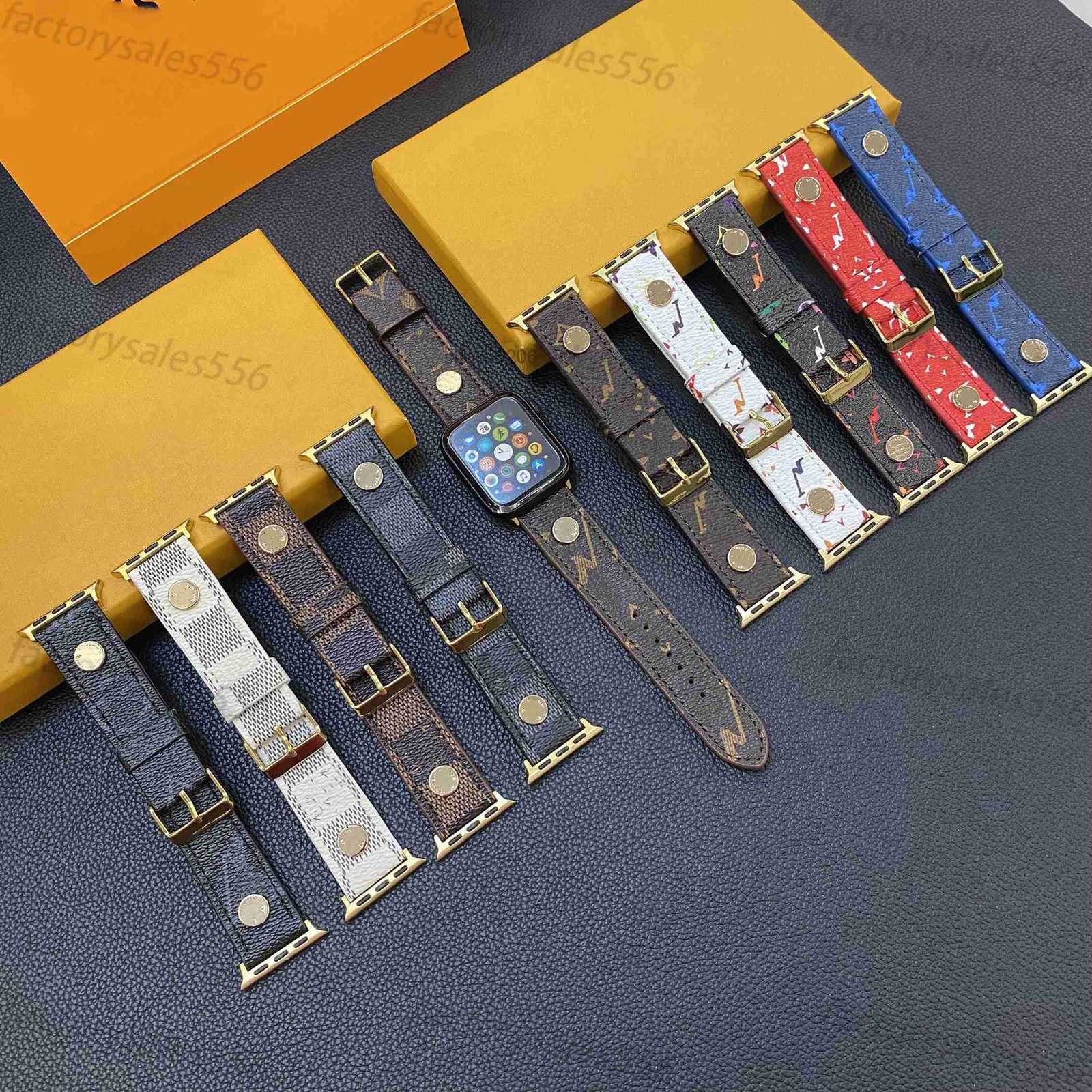 Smart Straps Designer apple watch bands for 49MM 41mm 45mm 42mm 38mm 44mm 40mm leather suitable Watchbands iwatch 10 9 8 7 6 5 4 3 Luxury brand Bracelet DWXX