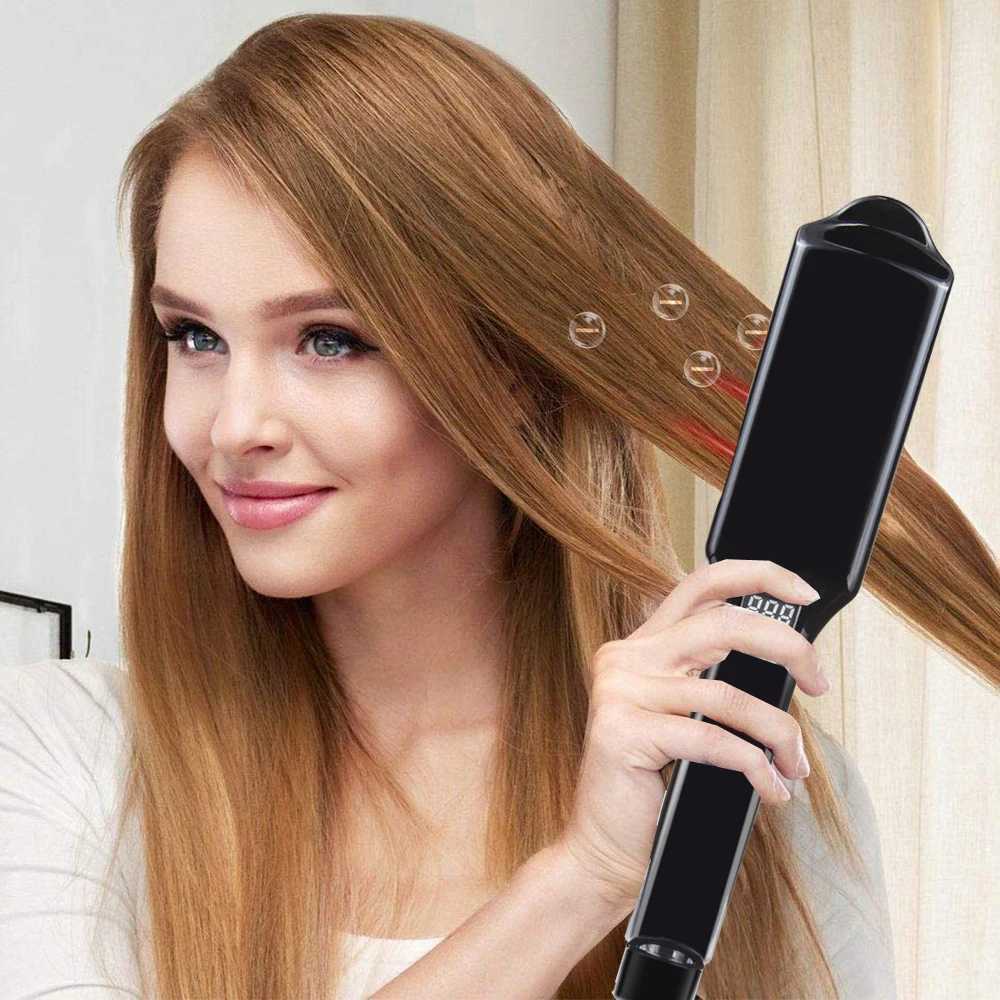 Ultrasonic Infrared Hair Care Iron Keratin Argan Oil Recovers Damaged Wide Plate Hair Straight LCD Display Treatment Cold Irons W250610