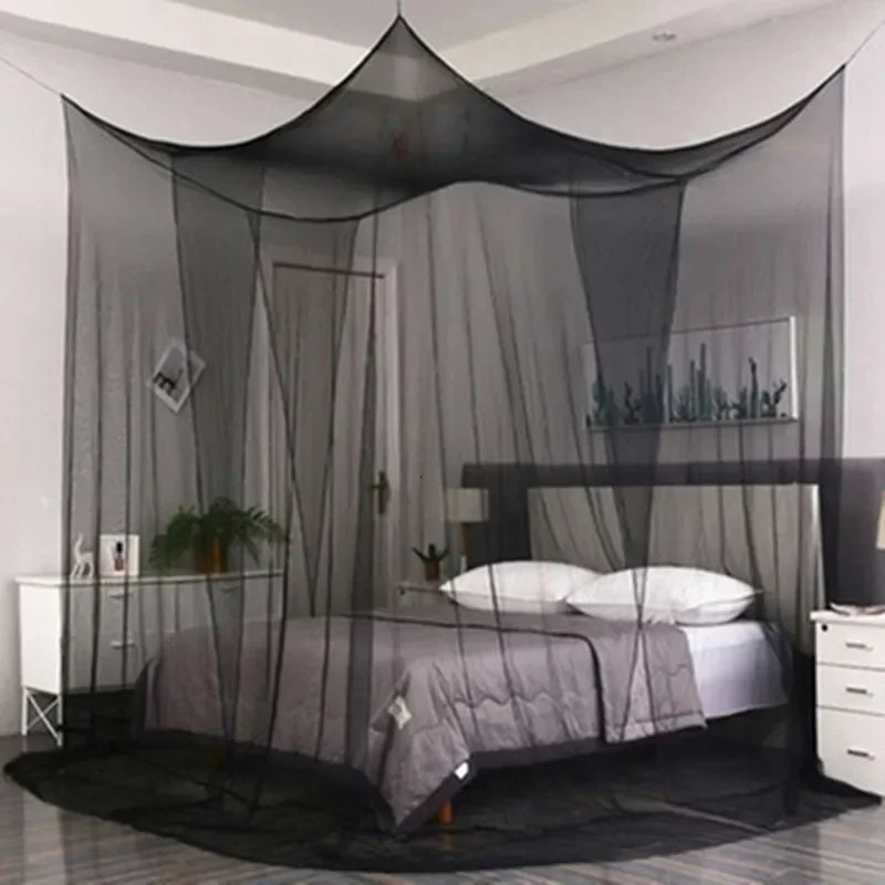 Baby Mosquito Net Four Door KingQueen Double Size Home Single Bed Prevent Insect Outdoor Square Grace White Canopy 250604z