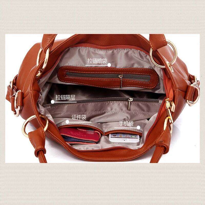 Large Capacity Women's Tote Brand PU Leather Fashionable Designer Women Shoulder Bag Travel Handbag 2024 New