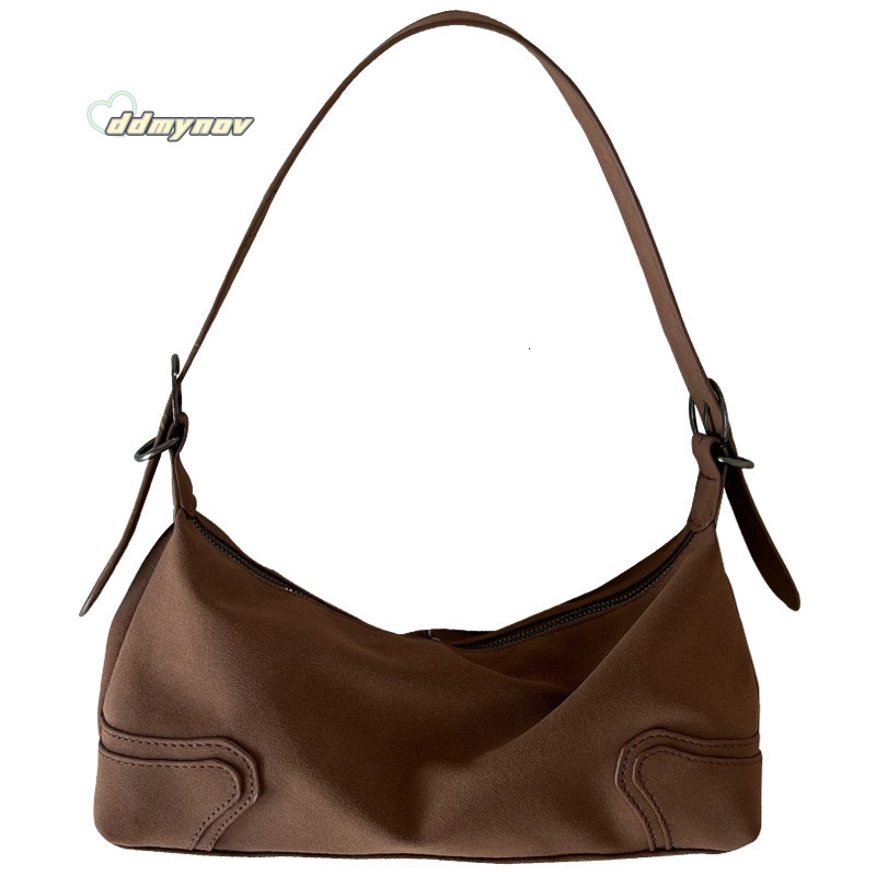 Niche Design Versatile Suede Underarm Autumn Winter Korean Fashion Matte Texture Single Shoulder Crossbody Bag for Women ddmynov