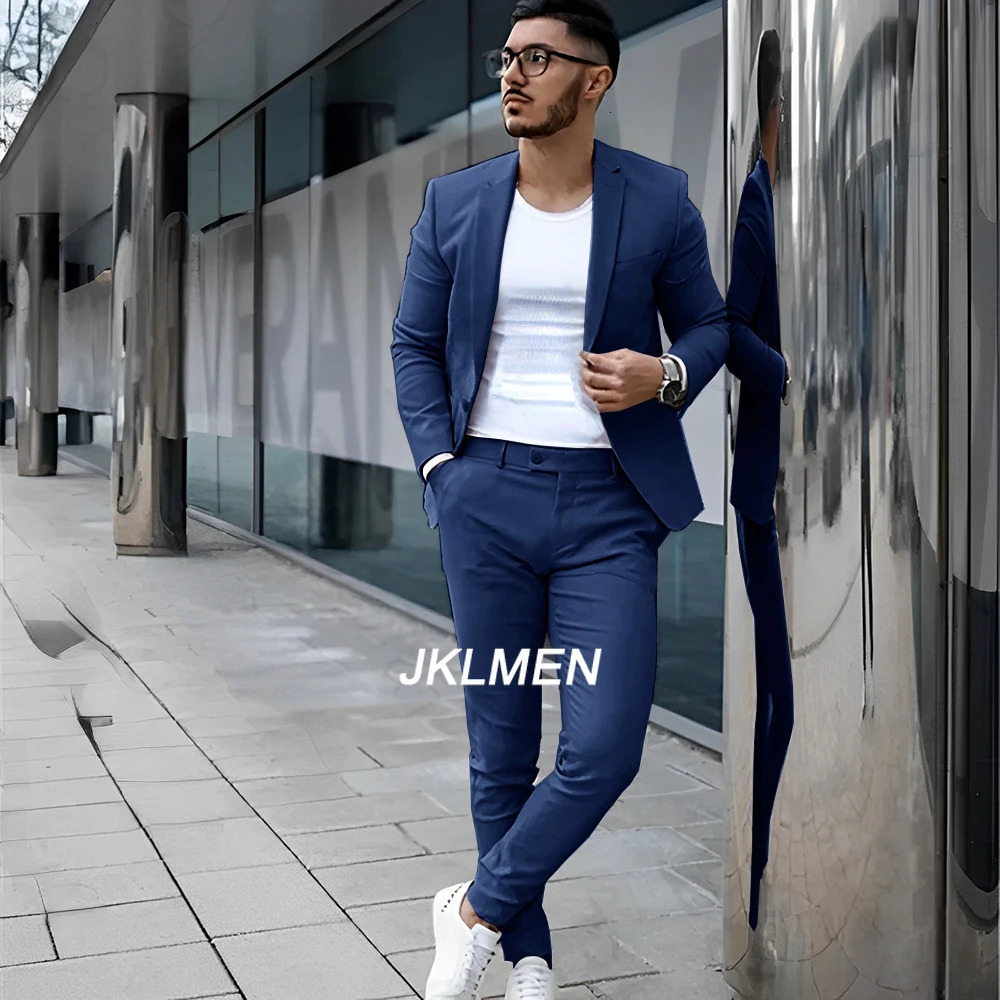 Gray Mens Suit 2 Piece Suit Summer Casual Jacket Pants Formal Wedding Tuxedo Groom Clothes Custom Color Blazer XS-5XL 250605