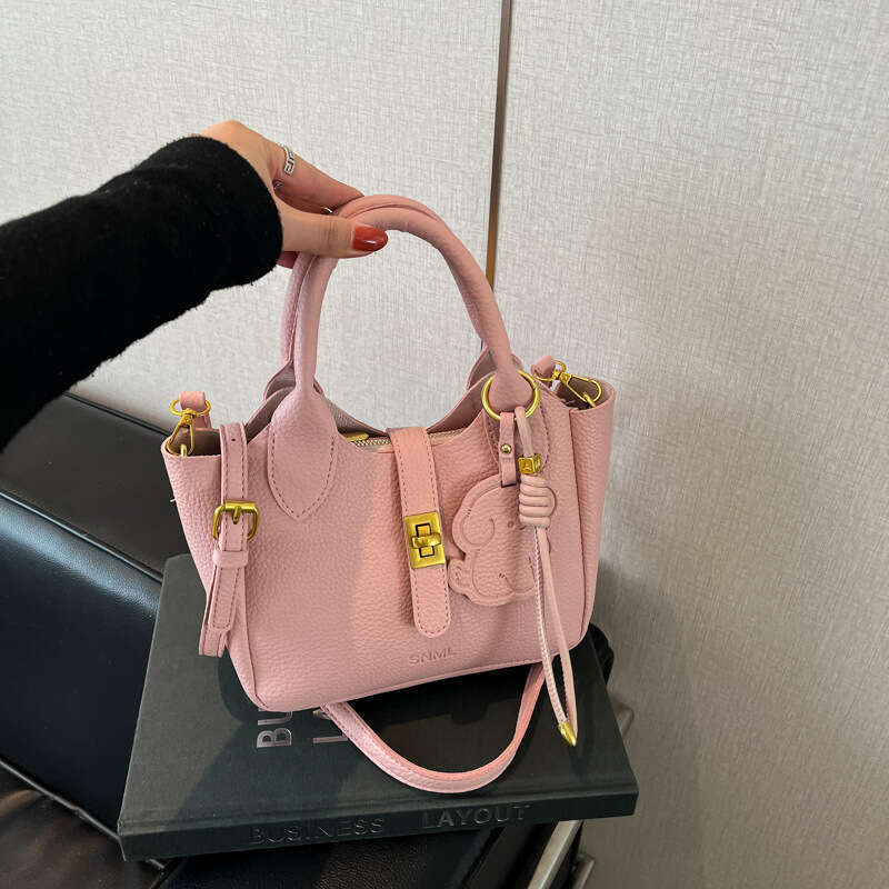 Korean Style Summer 2025 New Trendy Fashion Casual Large Capacity Simple Ins Bucket Crossbody Handbag Basket Bag