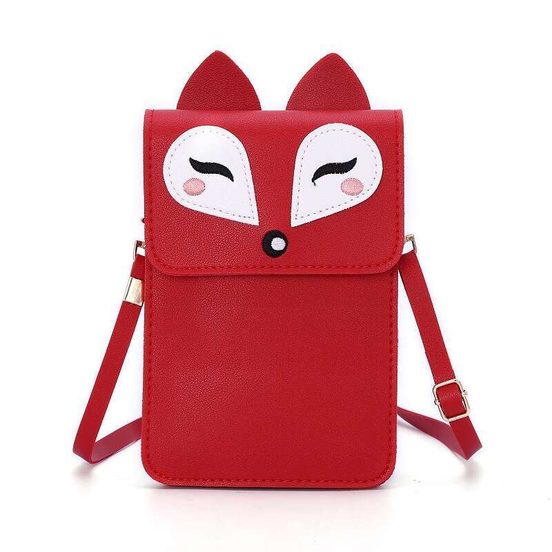 New Touchscreen Phone Multifunctional Women's Shoulder Crossbody Cartoon Wallet Small Square Bag