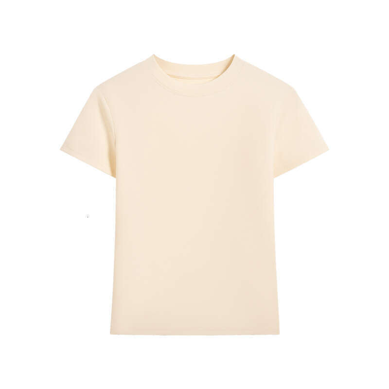 2025 Summer New Style Regular Shoulder Sleeve T-Shirt Fit Waist Hot Girl Casual Slim Round Neck Short Top for Women-pink