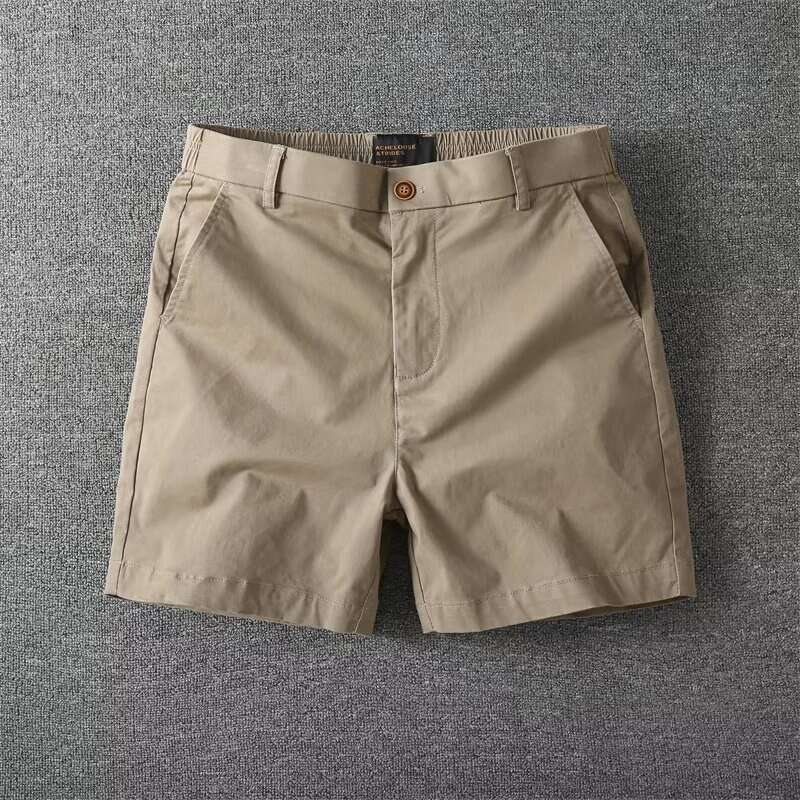Summer New Men's Casual Slim Fit Straight Cargo With Slight Stretch, Cotton Four-Quarter Pants, Beach Shorts B5