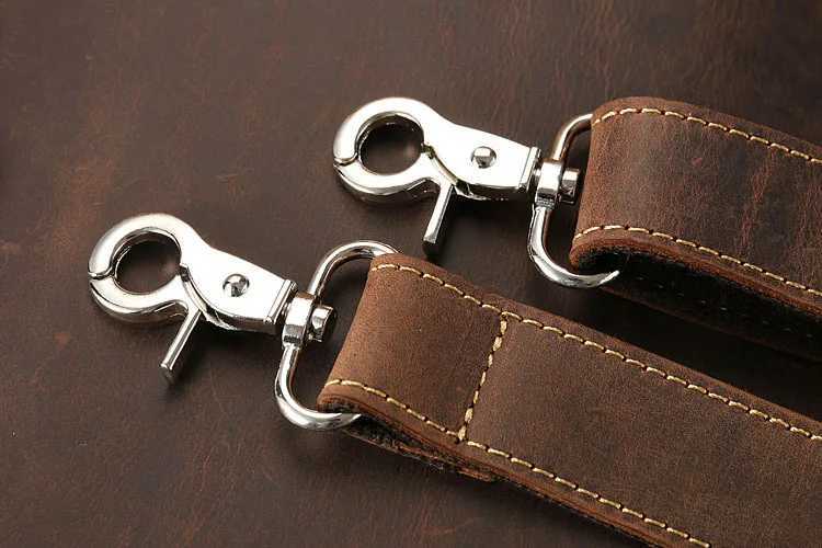 Mens Top Grain Crazy Horse Leather Briefcase British Vintage Slim Horizontal Document Organizer Durable Professional Work Bag W250610