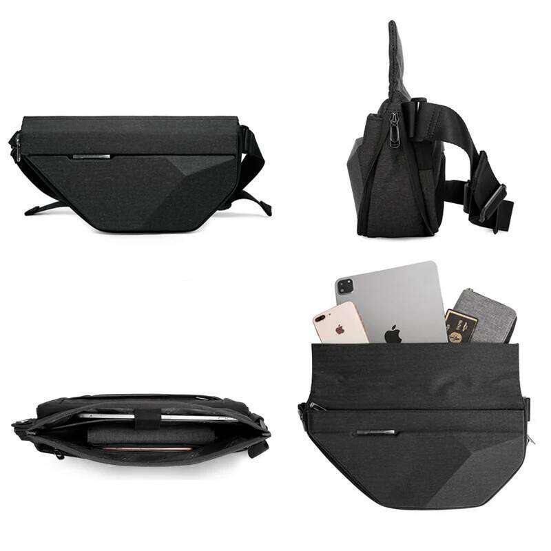 BANGE Men Oxford Waterproof Multifunction Hard Shoulder Messenger Chest Sling Crossbody Bags Travel For 7.9 Inch Ipad