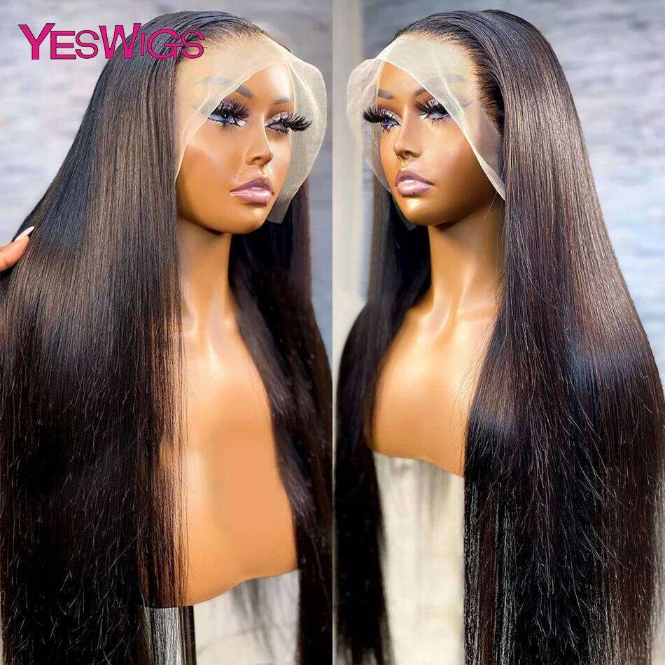 30 34 Inch Bone Straight 13x4 13x6 Frontal Wig Brazilian Lace Front Human Hair Wigs For Women Pre Plucked