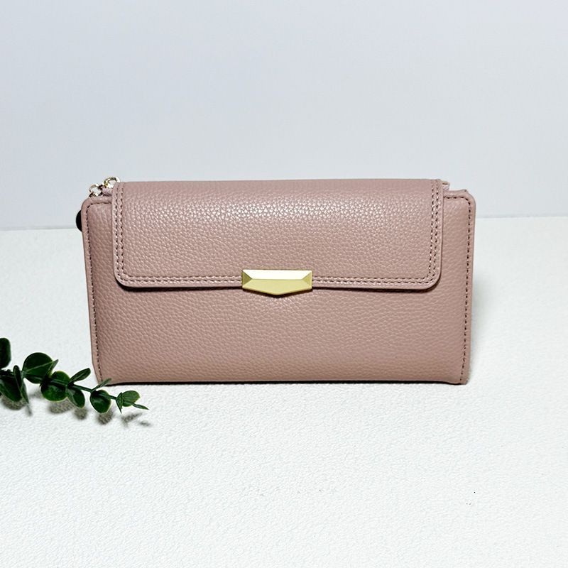 Free Shipping 2025 New Designer Bag Lychee Texture Women's Long Wallet High-end Multi Slot Leather Card Bag Exquisite And Practical Coin Bag
