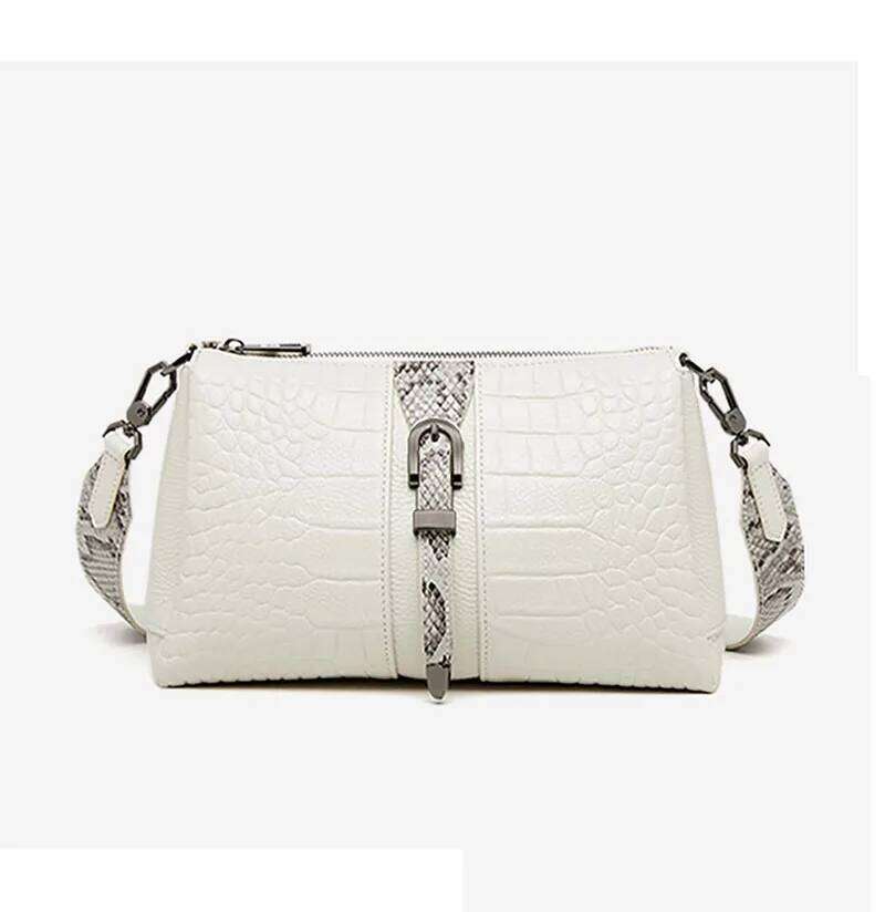 Genuine Leather Crossbody Wide Strap Women's 2025 New Fashionable Shoulder Bag Versatile 2025/06/10