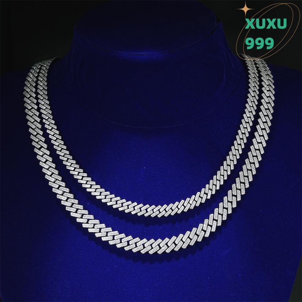 OACOCA Pass Diamond Tester 10mm 925 Sterling Silver VVS Moissanite Iced Out Hip Hop Jewelry Cuban Link
