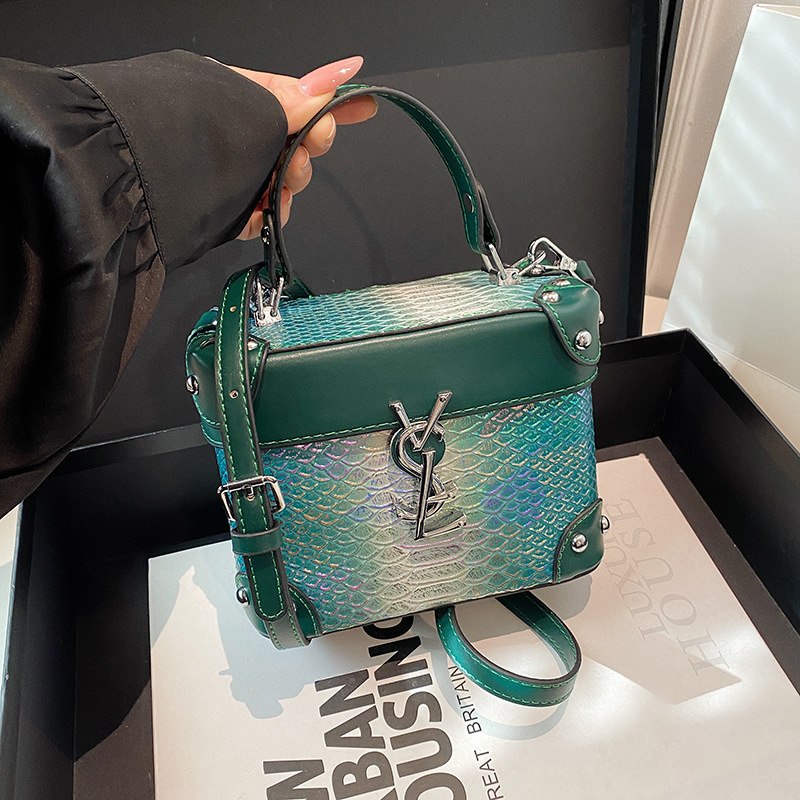 Designer bag free shipping 2025 new fashion luxury high-end texture printed box bag single shoulder crossbody bag for women
