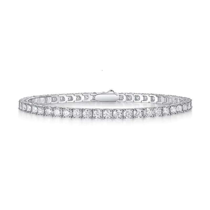 Iced Out 2mm 3mm 4mm 5mm VVS Tennis Bracelet Moissanite 925 Sterling Silver Gold Plated Moissanite Bracelet Men and Women