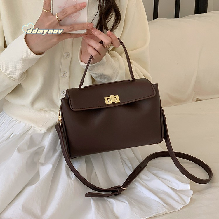 Soft PU Leather Handbag 2025 New Fashion Single Shoulder Crossbody Women's Versatile Commuter Small Square Bag ddmynov