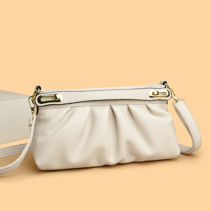 Free Shipping Luxury Genuine Leather Clutch Bag Women's Elegant 2025 New Soft Cowhide Crossbody Handbag Simple Designer Versatile Underarm Bag