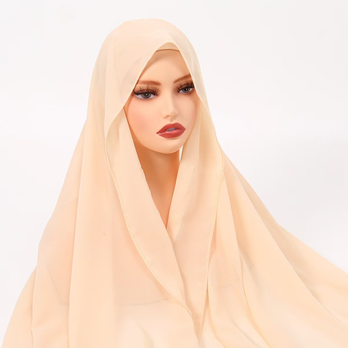T929 new lazy chiffon headscarf with hat all-match fashion thin breathable magnetic buckle leisure head wrap shawl women