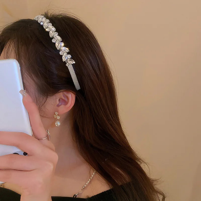 Circle Square Rhinestone Headband Flash Hair Head Party Wedding Hair Accessories 250610