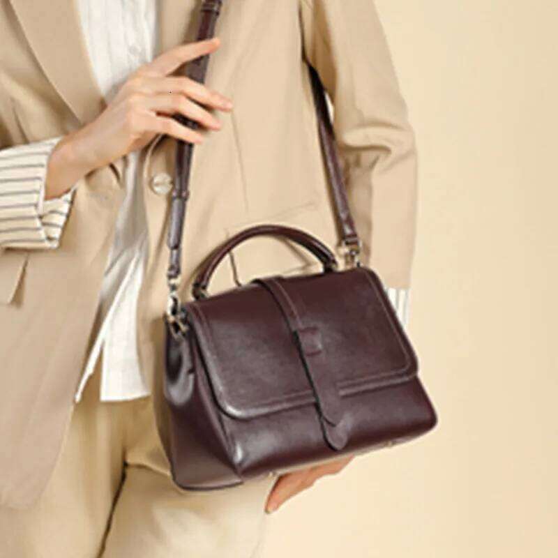 Designer Bag Burminsa Cowhide Genuine Leather Shoulder Bags For Women Trend Designer Wide Strap Crossbody Purses Tote Ladies Handbags
