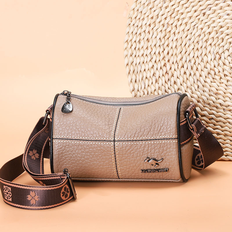 Free Shipping New Designer Bag For 2025 Cross-border Women's Bag Luxury Wallet And Retro Soft Leather Wide Strap Casual Fashion Commuter Shoulder