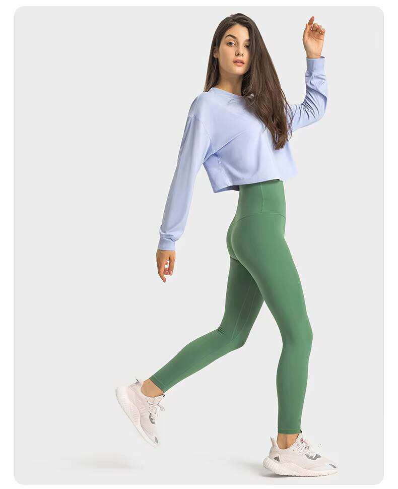 Casual Loose Fit Long Sleeve Running Sports Solid Nylon Short T-Shirt Women's Fitness Yoga Shirt Sweater
