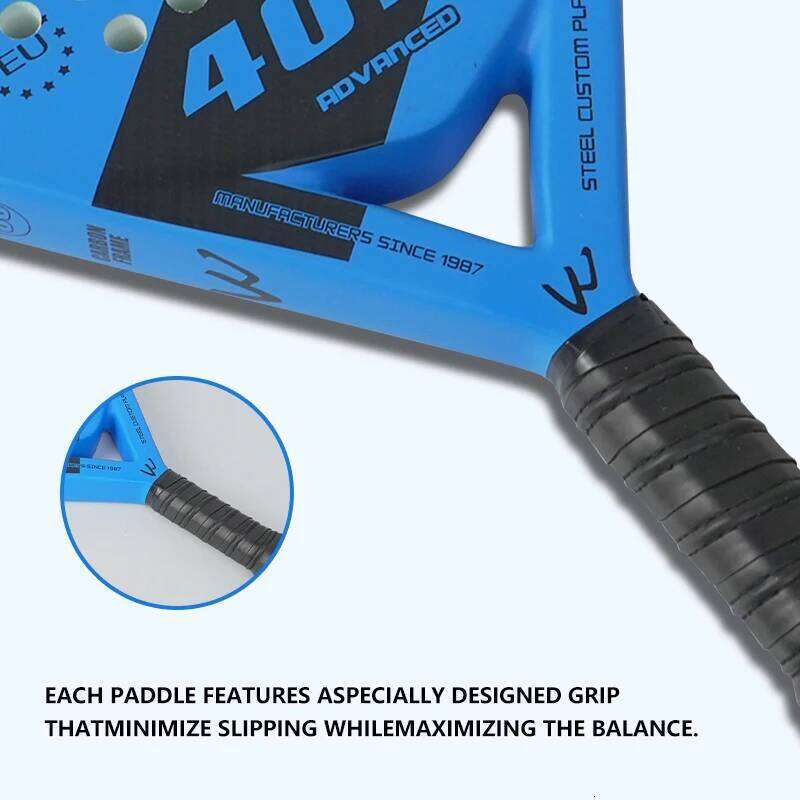 Racket Series Teardrop Padel Flap Aerodynamics & Custom Grip Technology Carbon with Black Eva Core | Advanced