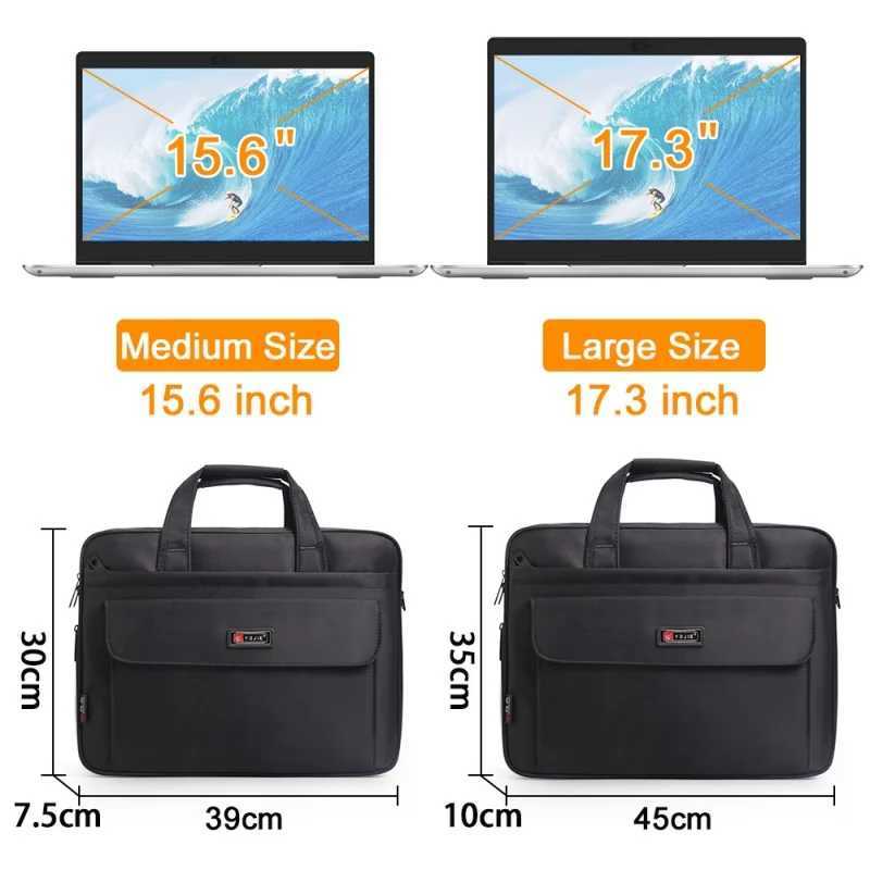 Business mens briefcase canvas waterproof large capacity 15.6 inch 17 inches laptop bag work business bag office messenger bag W250610