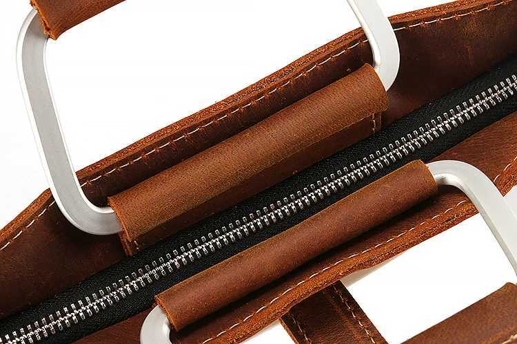 Mens Top Grain Crazy Horse Leather Briefcase British Vintage Slim Horizontal Document Organizer Durable Professional Work Bag W250610