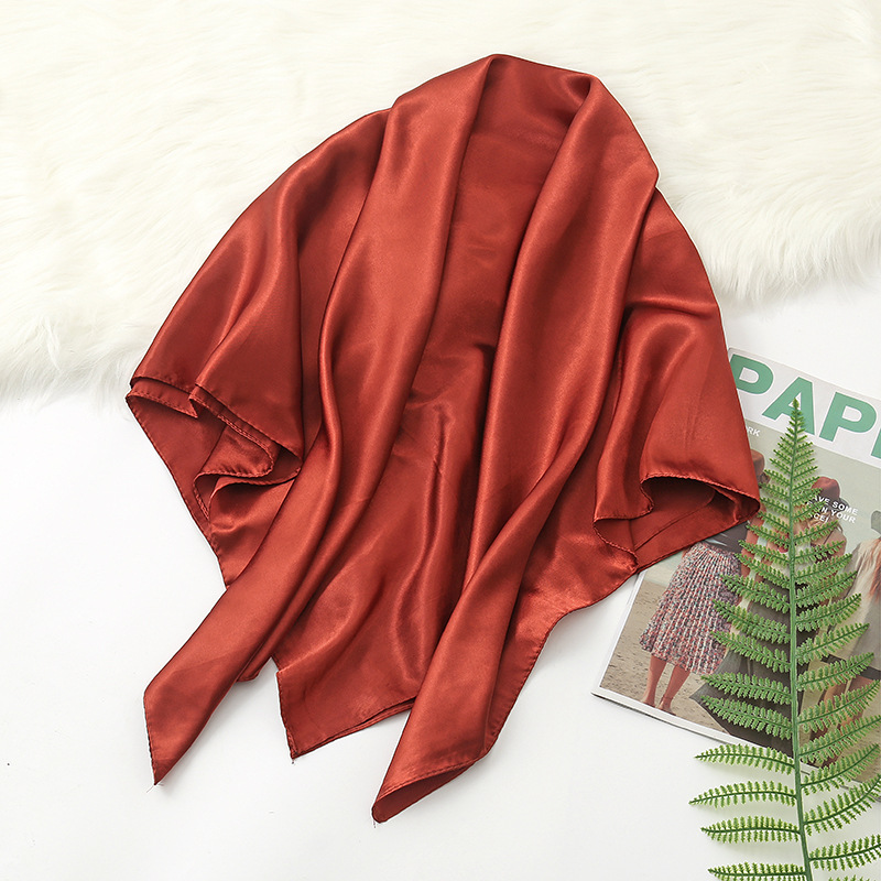 K975 Cross-border new color satin headscarf ladies silk scarf 90*90 satin large square scarf spot wholesale
