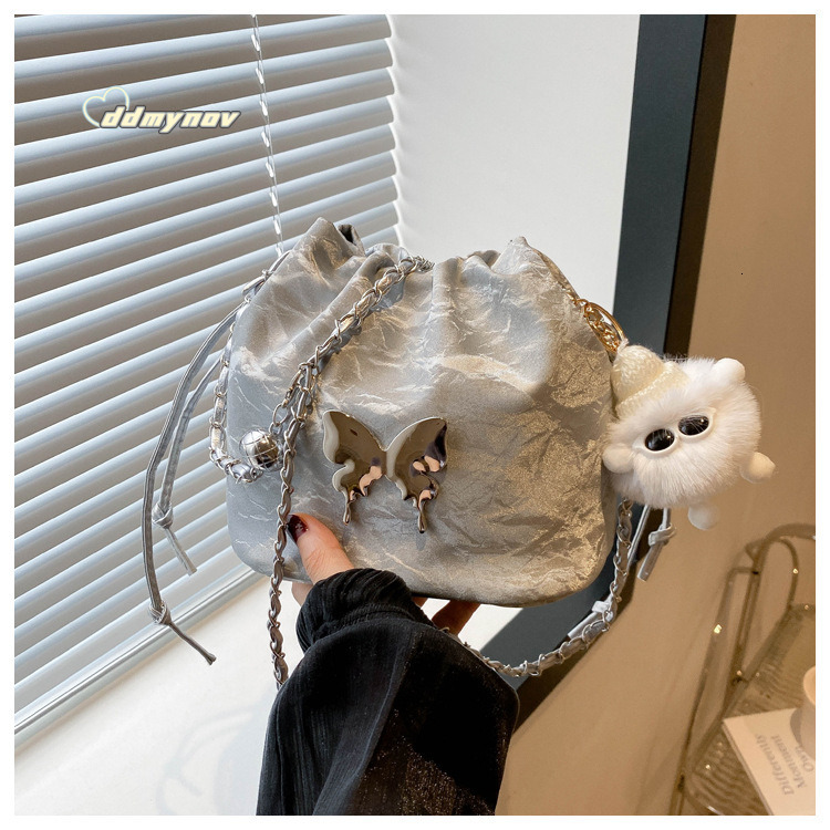 Summer Small for Women 2024 New Design Sense Niche Designer Chain Crossbody Fashion Bucket Bag ddmynov