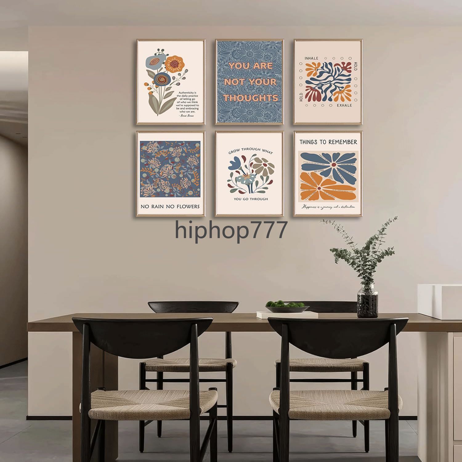 6 Mental Health Posters Bohemian Style Motivational Psychology Wall Decor Pictures Therapy Office Wall Art Inspirational Positive Quotes Canvas Poster