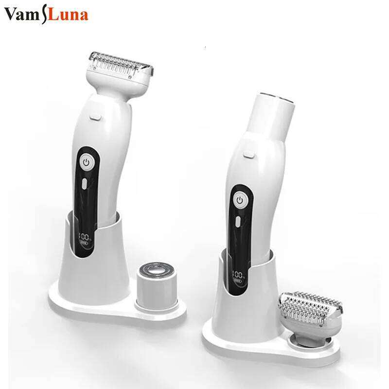 Razor 2-in-1 Trimmer For Women Painless Electric Shaver Removal Hair Face Legs Arms Armpit Bikini Underarm Arm