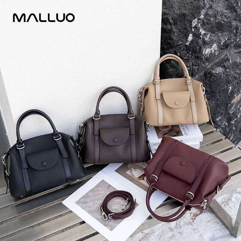 Women's Natural Cow Leather Shoulder Bags Female Fashion Designer Handbag Ladies Commute Retro Cowhide Crossbody Bag Lady