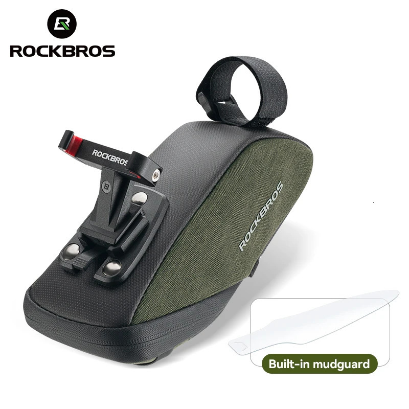 ROCKBROS Bicycle Saddle Bag 0.4L Mini Portable Cycling Bag Waterproof Seat Tail Bag MTB Road Bike Storage Backpack With Mudguard 250610