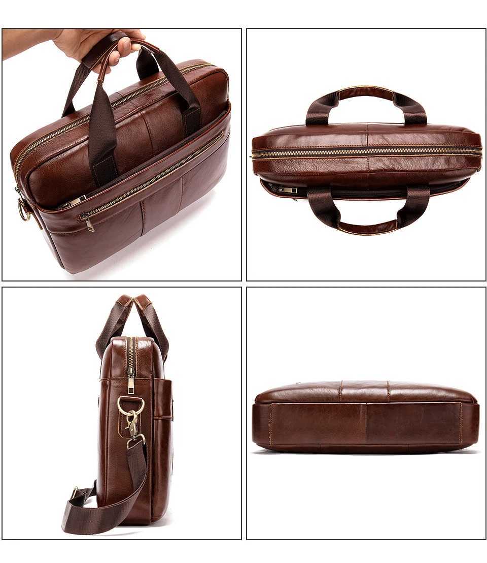 WESTAL Leather Bag Men Laptop Bag Mens Bags Genuine Leather Computer Briefcase Bag for Document A4 Portfolio Men Briefcase 8523 W250610