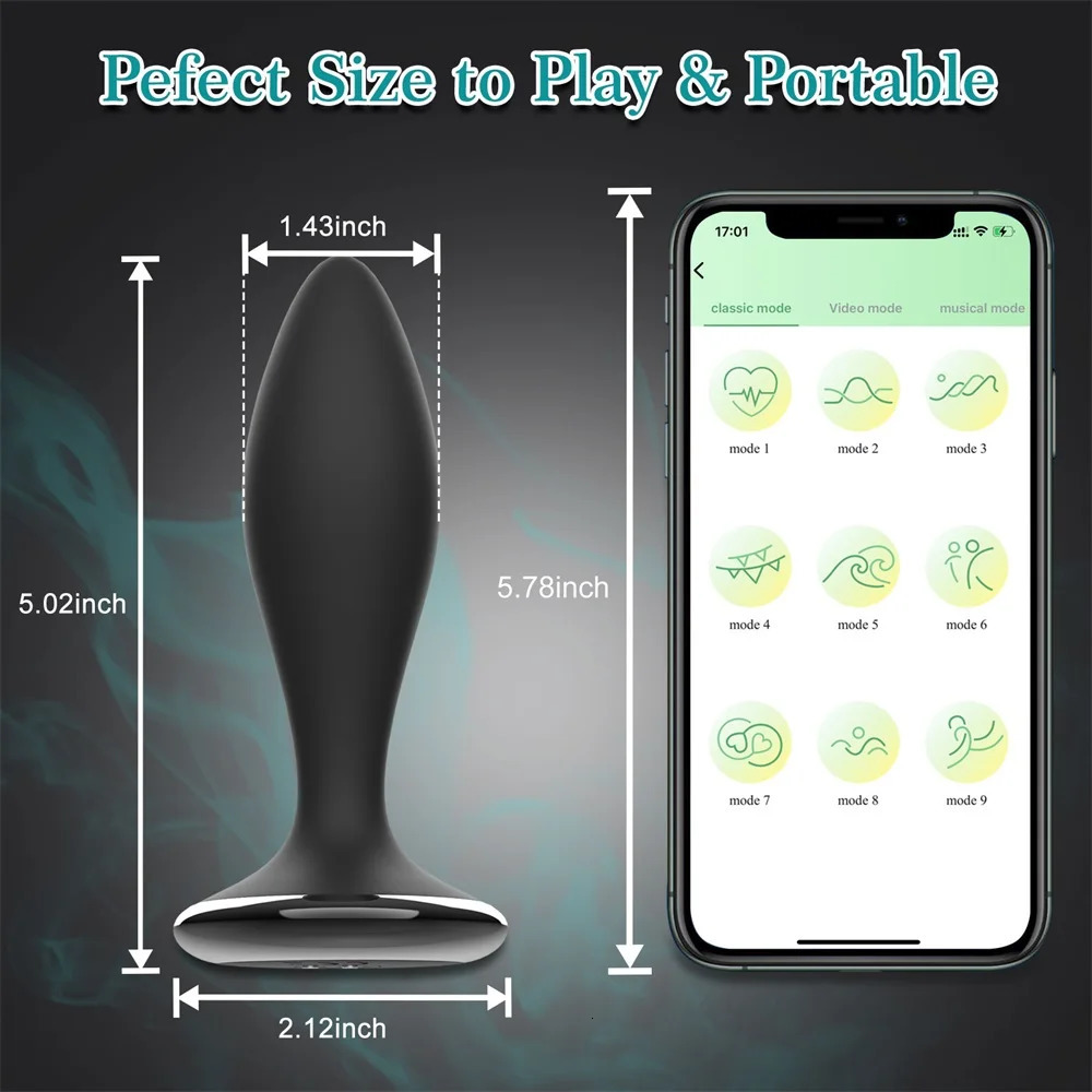 Butt Plug Sex Toy for Women App Remote Control Anal Plug Dildo Vibrator Prostate Massager Stainless Steel Vibrating Buttplug 250603