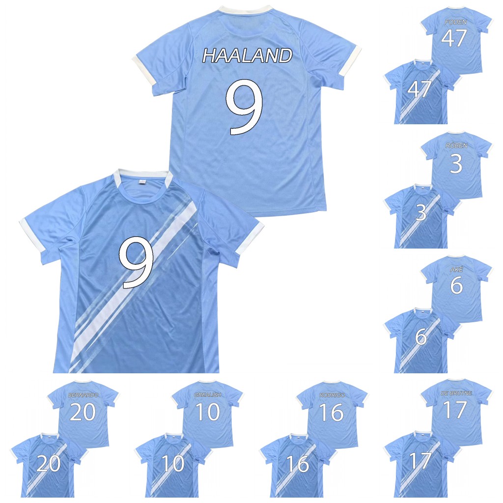 2025-2026 Stadium England Club Home Replica Soccer Jeresys 9 Haaland 10 Grealish 47 Foden 20 Silva 17 De Bruyne 16 Rodri 2 Walker 3 Dias 6 Ake Gvardio