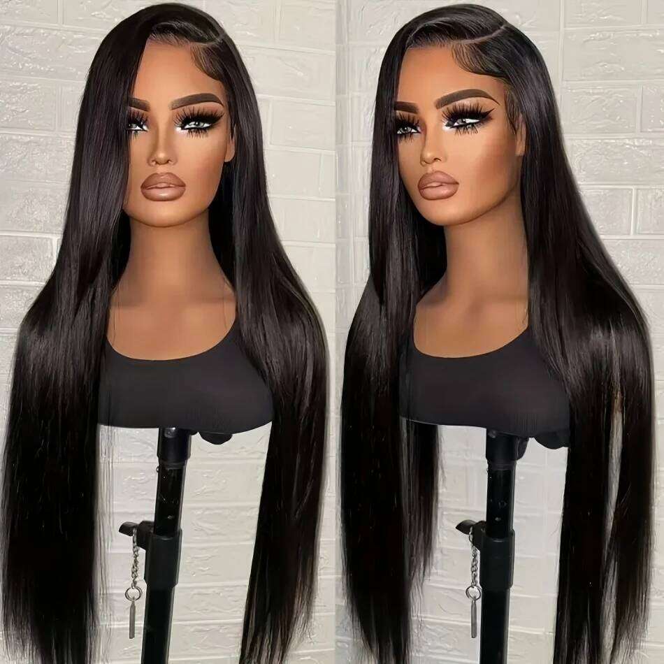 180 Density 13x6 Hd Bone Straight Transparent Swiss Brazilian Remy Frontal Human Hair Wigs Lace Front Wig For Women