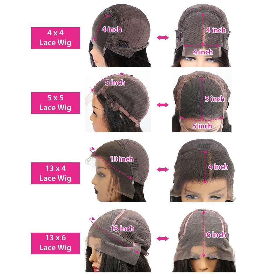 Luvin Bone Straight Short Bob 13x4 Frontal Human Hair Wigs 180% 4x4 Lace Closure Remy Brazilian Front Pre Plucked For Women