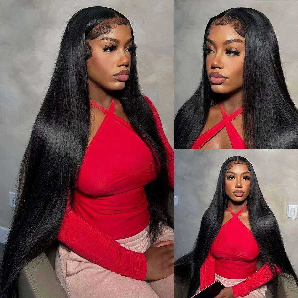 13x4 13x6 HD Transparent 360 Full Frontal 5x5 Closure Lace Wigs Pre plucked Natural Color Straight Human Wig With Baby Hair