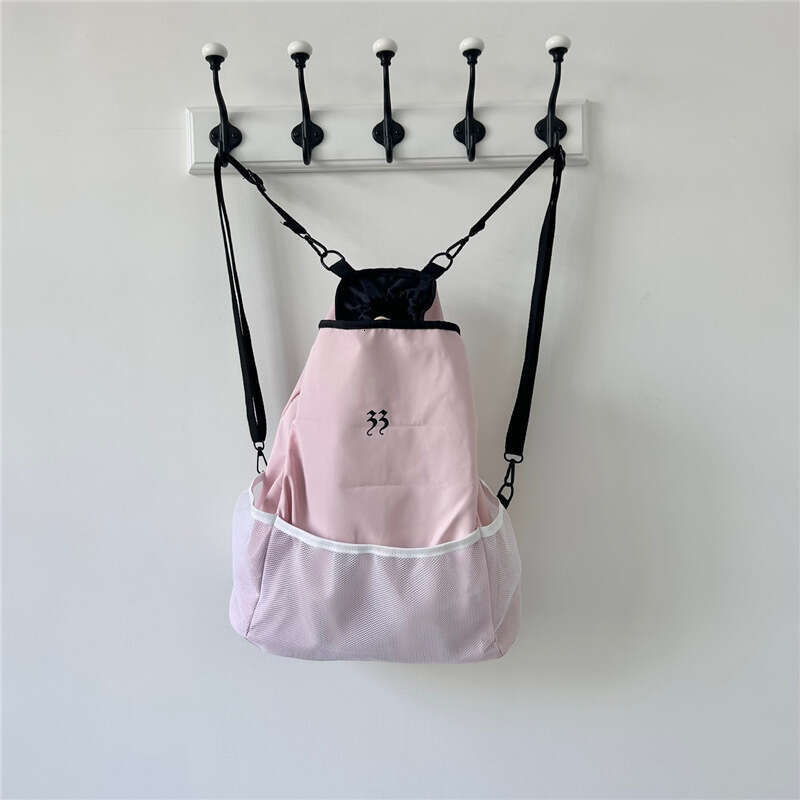 Niche Design Offset Printing INS Nylon Lightweight Large Capacity Mesh Backpack Simple Versatile Drawstring Closure Shoulder Bag