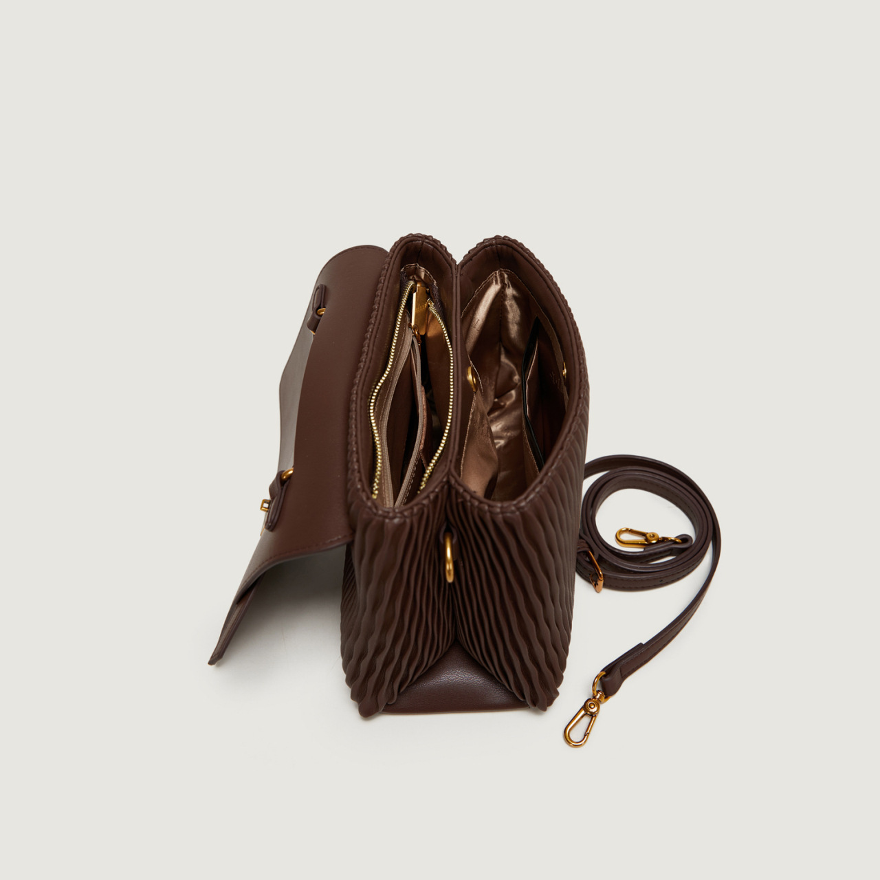 New Single Shoulder Women, Fashionable Pleated Large Capacity Handbag, Elegant Soft Leather Commuter Crossbody Bag for Women