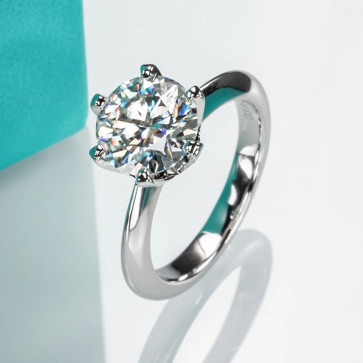 AnuJewel 1ct 2ct 3ct 5ct D Color Engagement Ring For Women 925 Sterling Silver Gold Plated Solitaire Rings Wholesale 250610