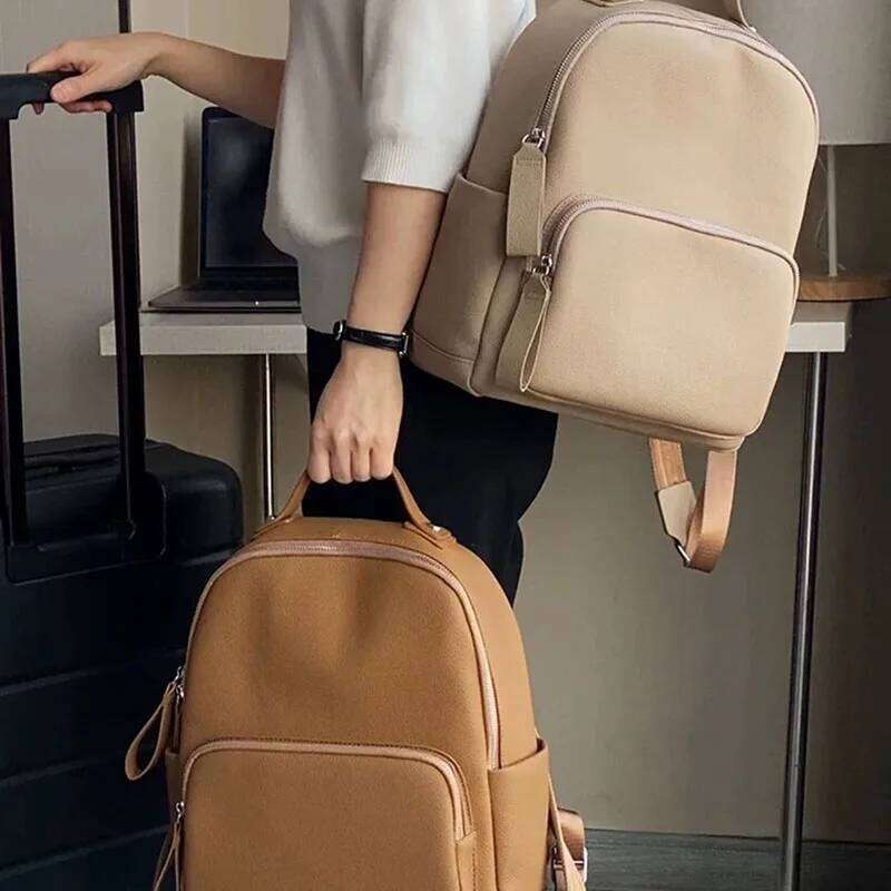 New Trendy Large Capacity Backpack With Genuine Leather Shoulder Bag, Handbag For Commuting, Student Backpack, Travel Bag 2025/06/10