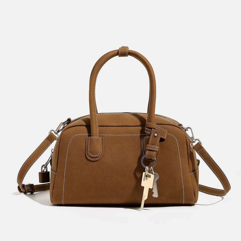 2024Fall And Winter New Boston Women's Niche Style Large Capacity Retroeasiest For Match Crossbody Satchel Bag