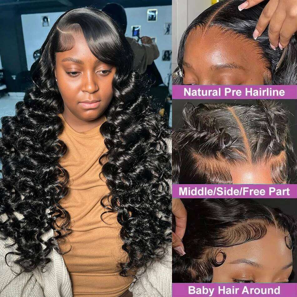 40 Inch Loose Deep Human Hair Wigs 13x6 Hd Transparent Frontal 250% Remy Water Wave 13x4 Lace Front Wig For Women