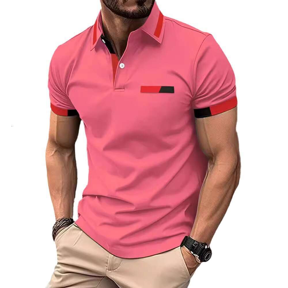 New Men's Casual Short Sleeve Polo Shirt With Multiple Colors And Turn-Down Collar B5