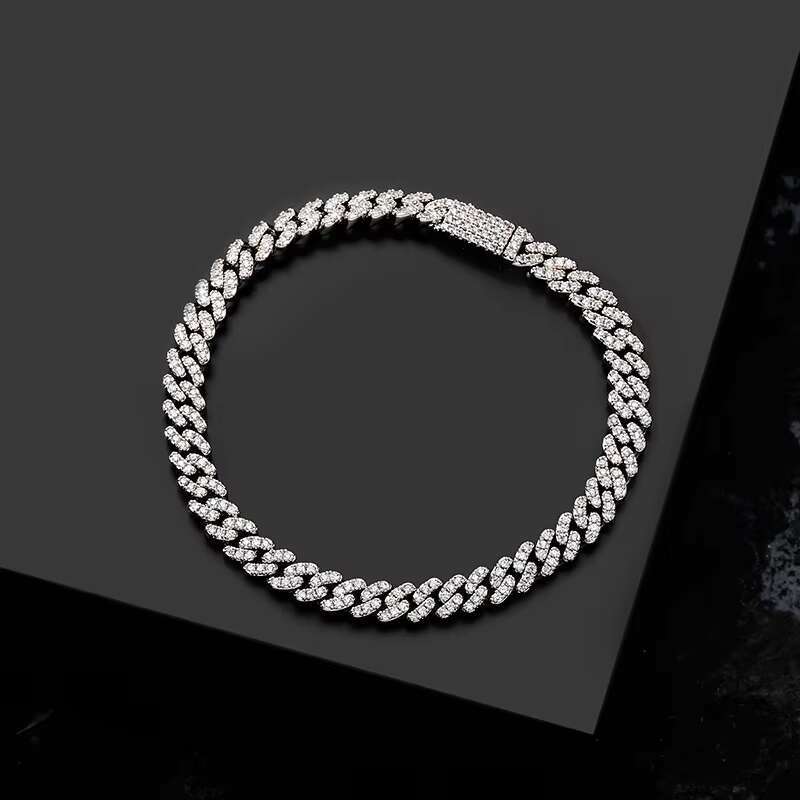 OACOCA New Hip Hop Cuban Link Chain Jewelry 6mm Gold Plated Silver Rose Iced Out Custom Names Necklace for Women Men