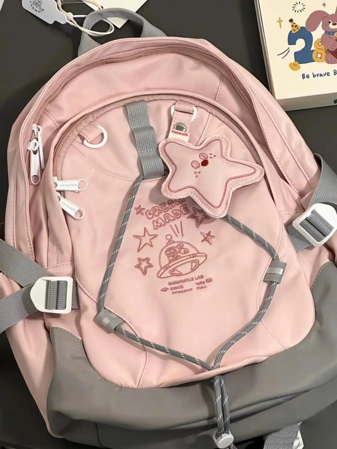 Miyagawa High School Student Backpack with Star Pendant Lightweight Backpack Sweet Fashion Preppy Style Backpacks 250606