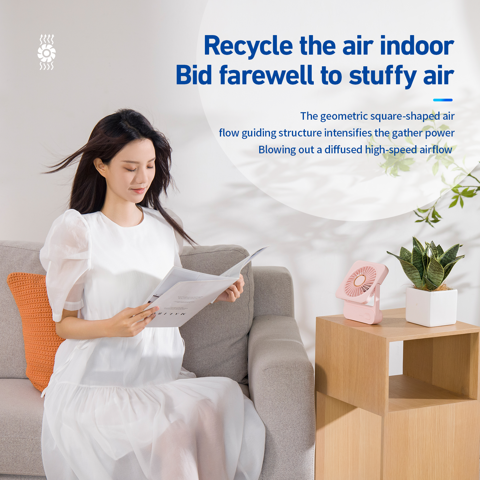 Portable Mini Fan - 3-Speed USB Rechargeable, Quiet Operation & Adjustable Angle, Desktop/Handheld Cooling Fan for Home, Office & Outdoor Summer Use